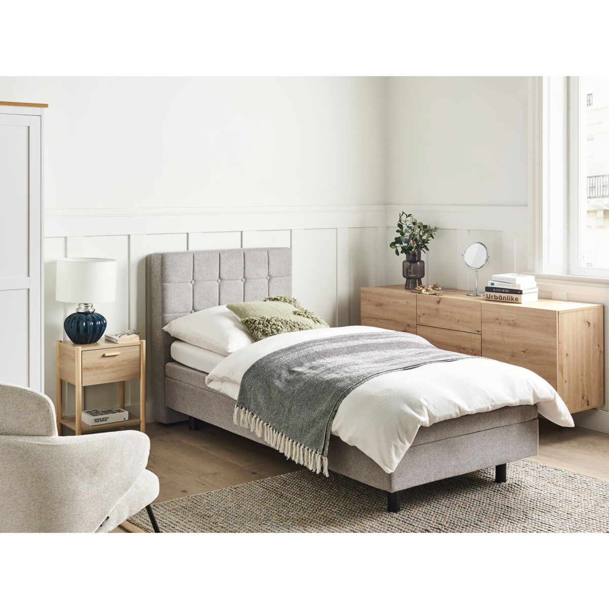 Łóżko regulowane DUKE 90 x 200 cm Jasnoszary