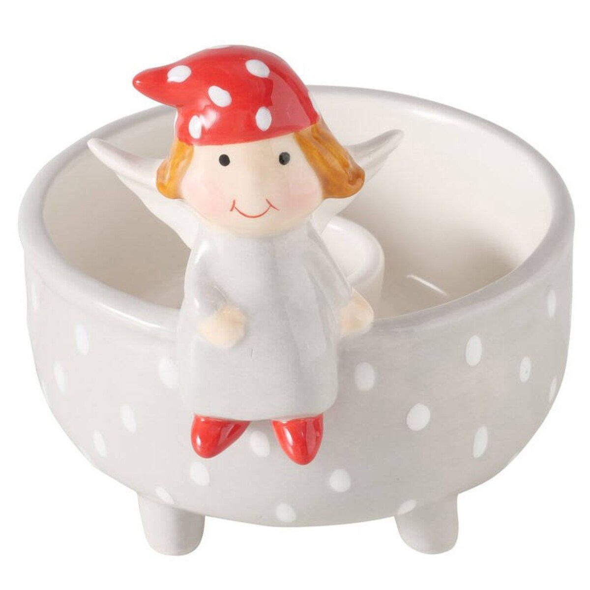 Świecznik z aniołkiem szary 10x9 cm