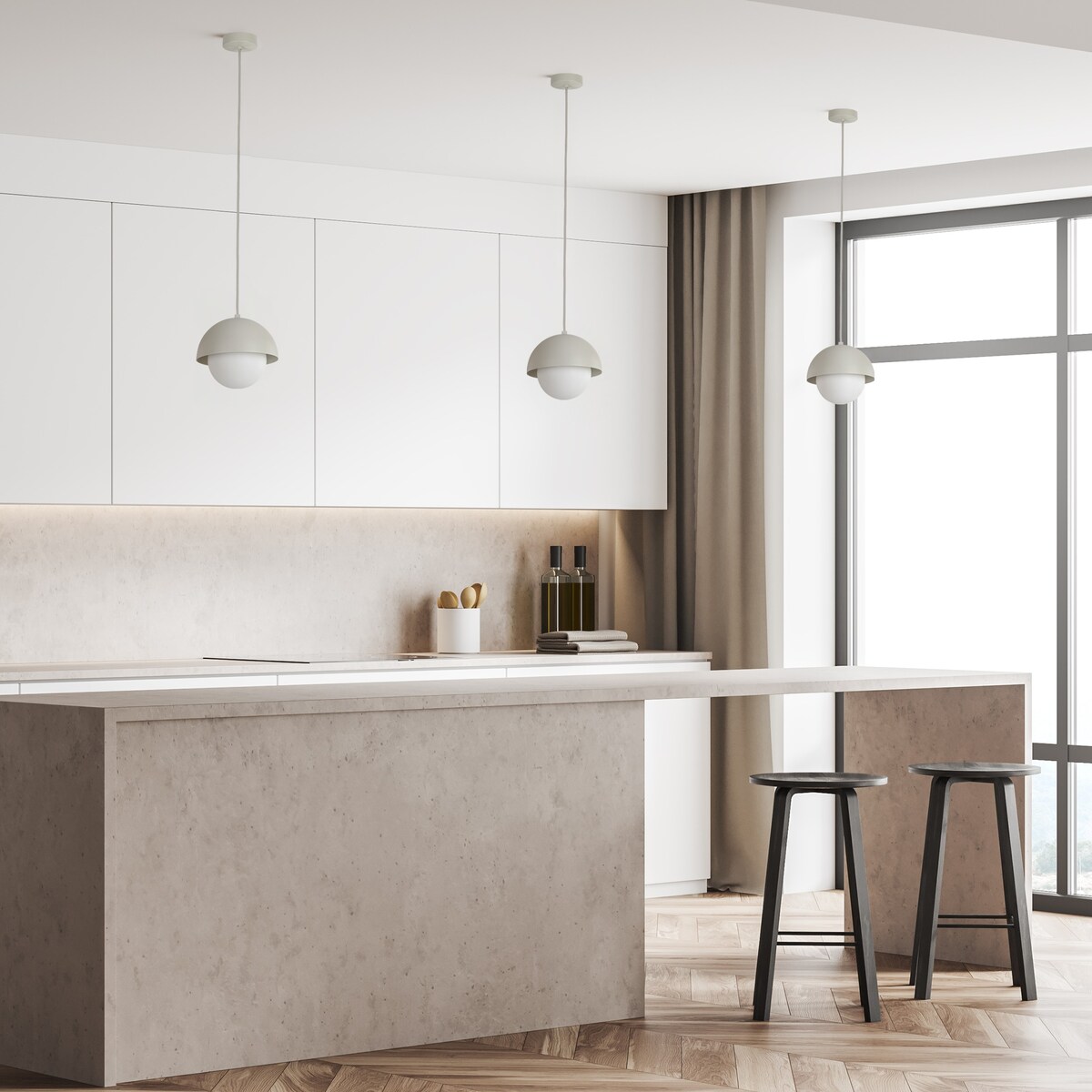 Lampa wisząca BONO BEIGE 10205 TK Lighting beżowo-biała G9 regulowana 150 cm nowoczesna do salonu kuchni jadalni
