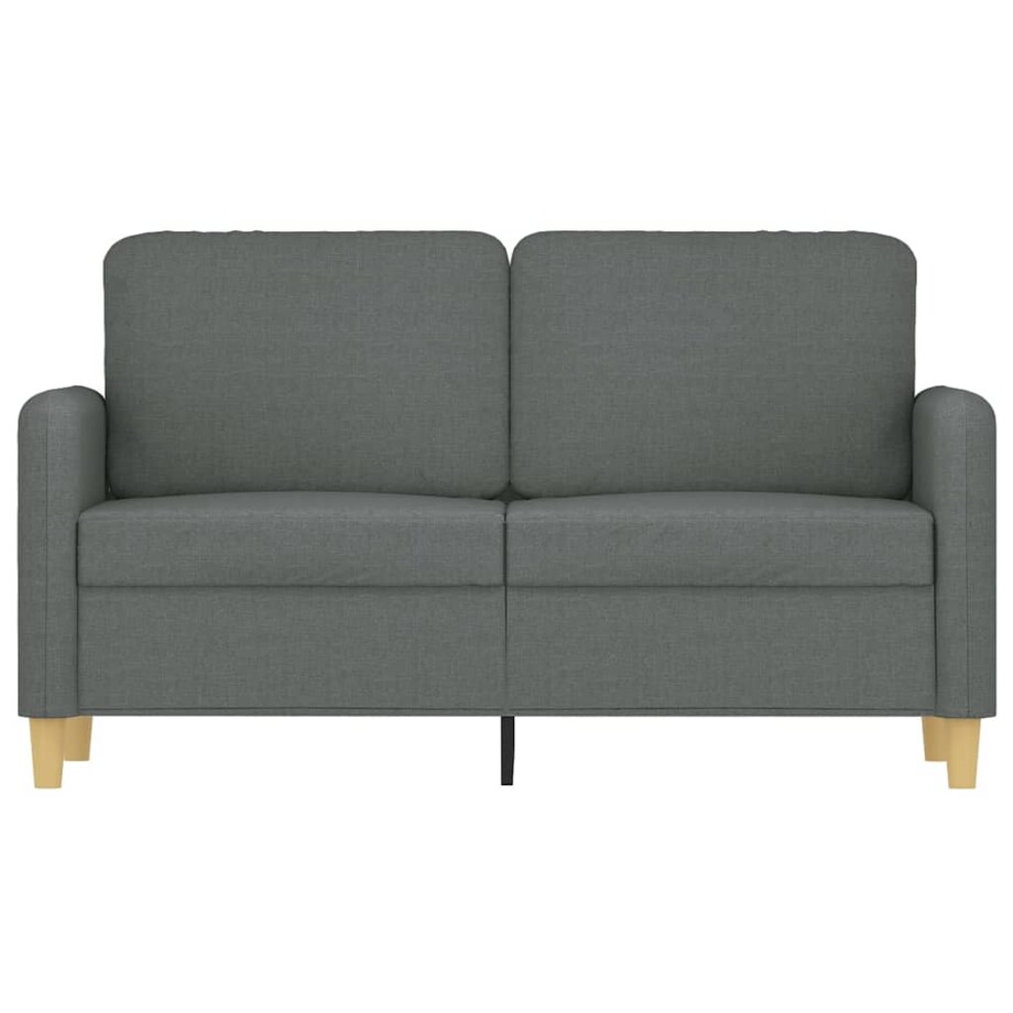 vidaXL Sofa 2-osobowa, ciemnoszara, 120 cm, tapicerowana tkaniną