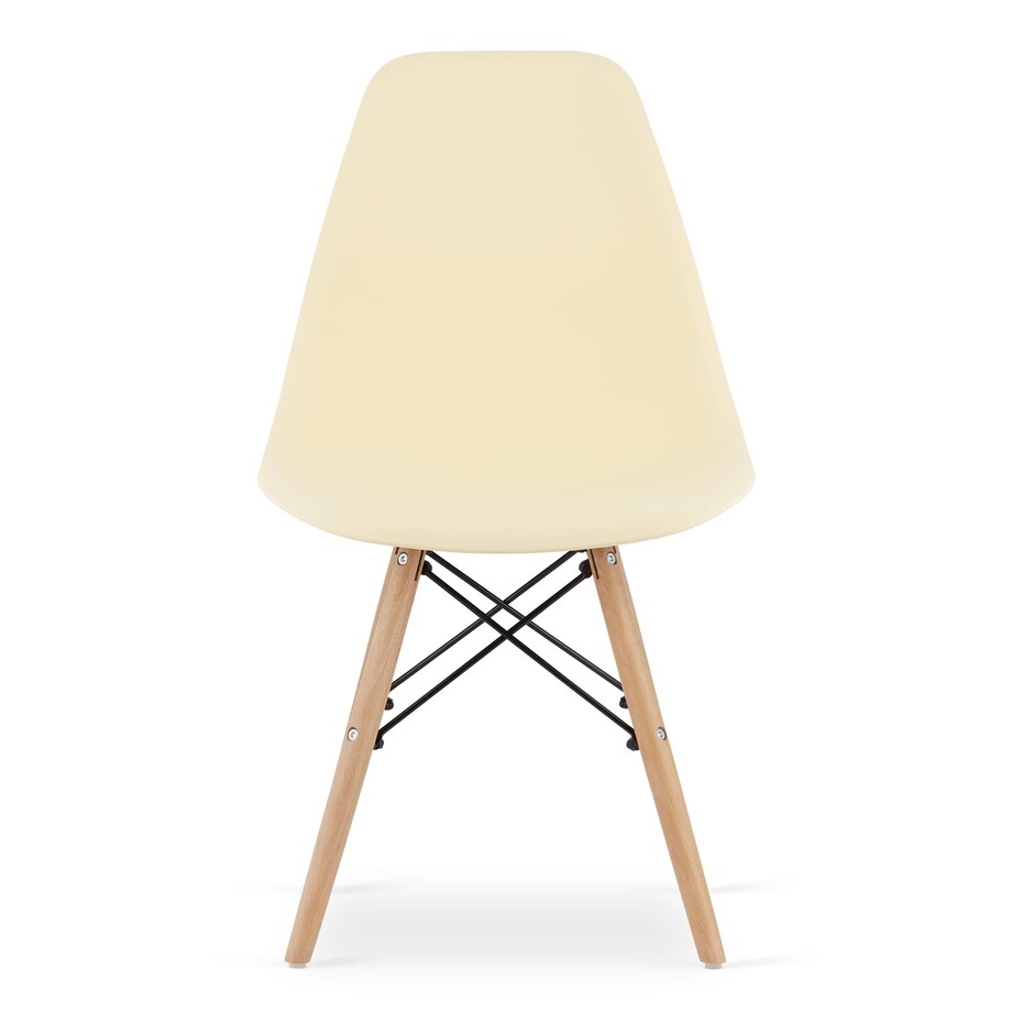 Krzesło Do Jadalni Kuchni Salonu Osaka Kremowe / Nogi Naturalne