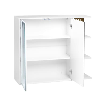 Szafka łazienkowa wisząca z lustrem 70 x 80 cm jasne drewno z białym NUBES