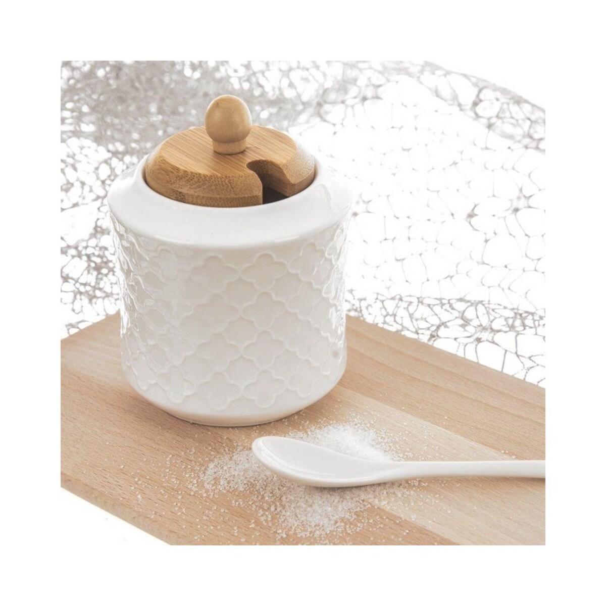 Orion porcelanowa cukiernica cukierniczka z łyżeczką 47762