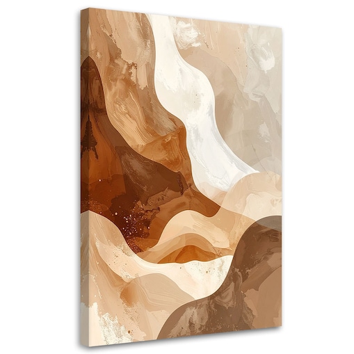 Obraz do salonu sypialni biura hotelu spa, Abstrakcja styl boho w beżowych kolorach 60x90 cm