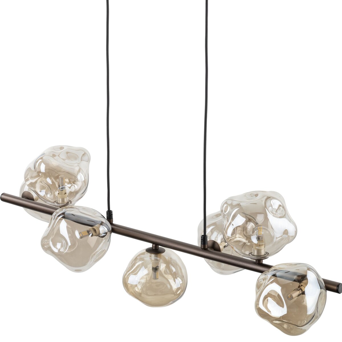 Lampa wisząca TK Lighting LAVA BROWN 11033, 7xG9, bursztynowe szkło, brąz, regulowana wysokość