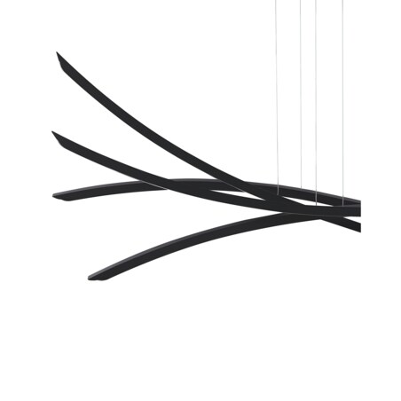 Lampa wisząca LED 4 punktowa metalowa czarna CALAO