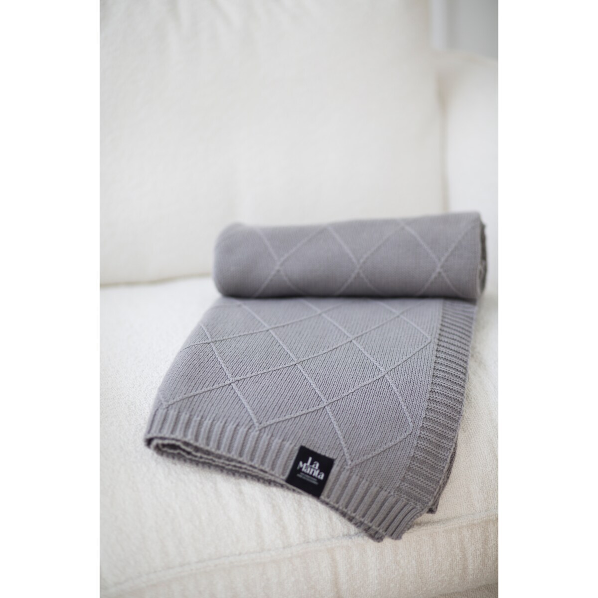 Pled romby szary, 130 x 160 cm, La Manta