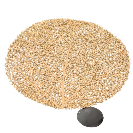 Podkładka Ażurowa Na Stół Mata Stołowa Pod Talerz Ozdoba 38 Cm Drzewo Pvc Miedziana