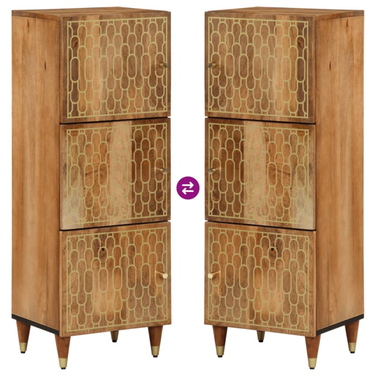 vidaXL Szafka, 40x33x110 cm, lite drewno mango