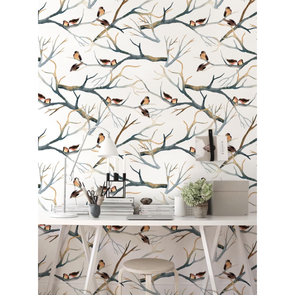 Tapeta Wróble na gałązce, 416x254cm