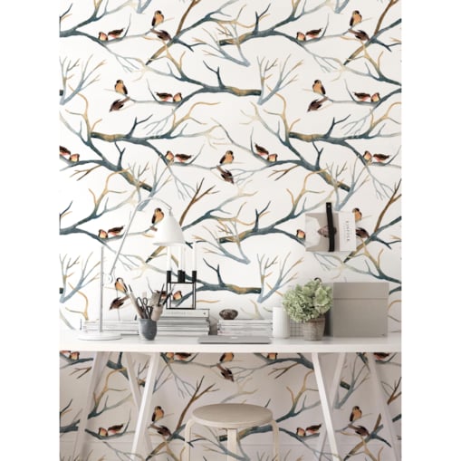 Tapeta Wróble na gałązce, 416x254cm