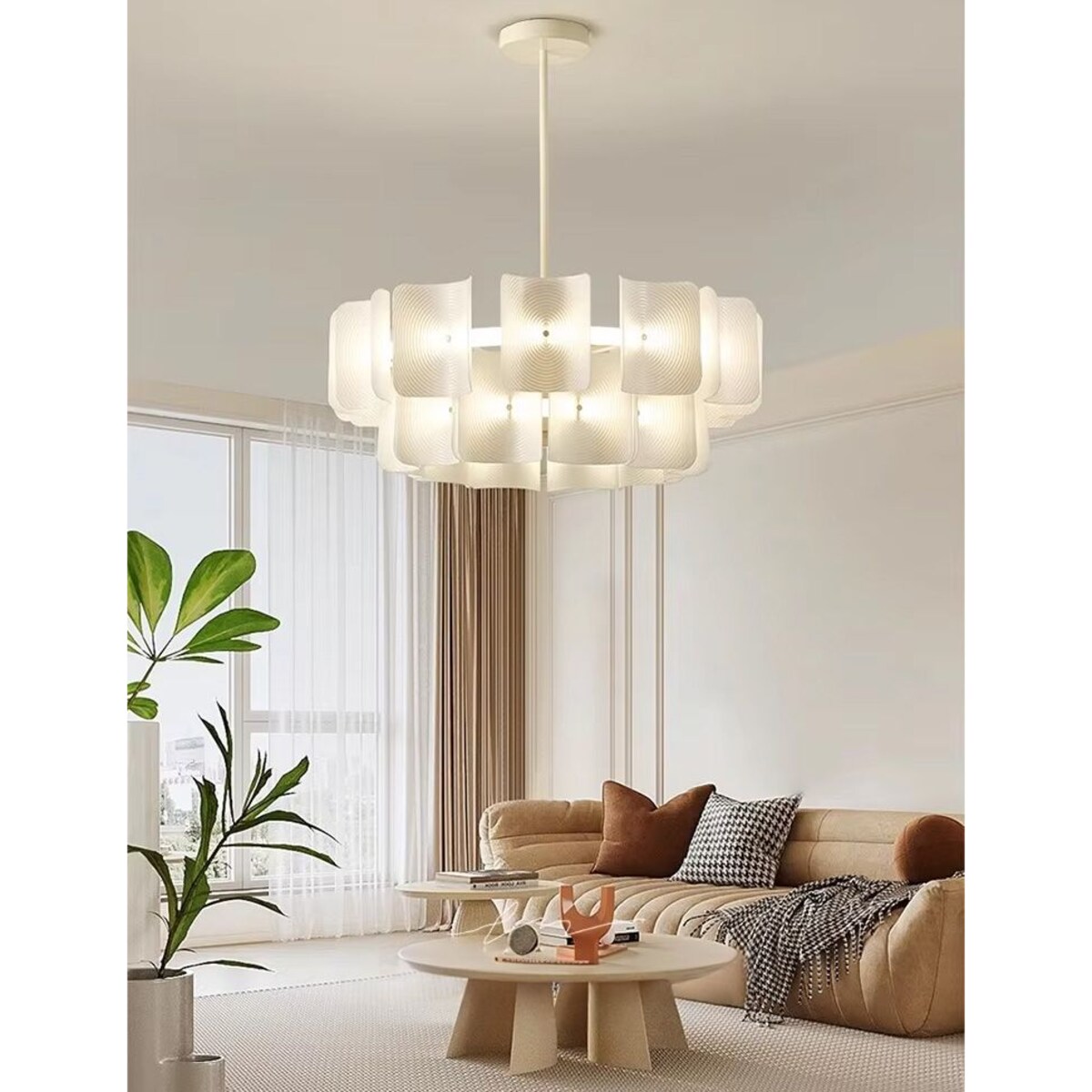 Lampa sufitowa wisząca LED Biała APP1671-1CP