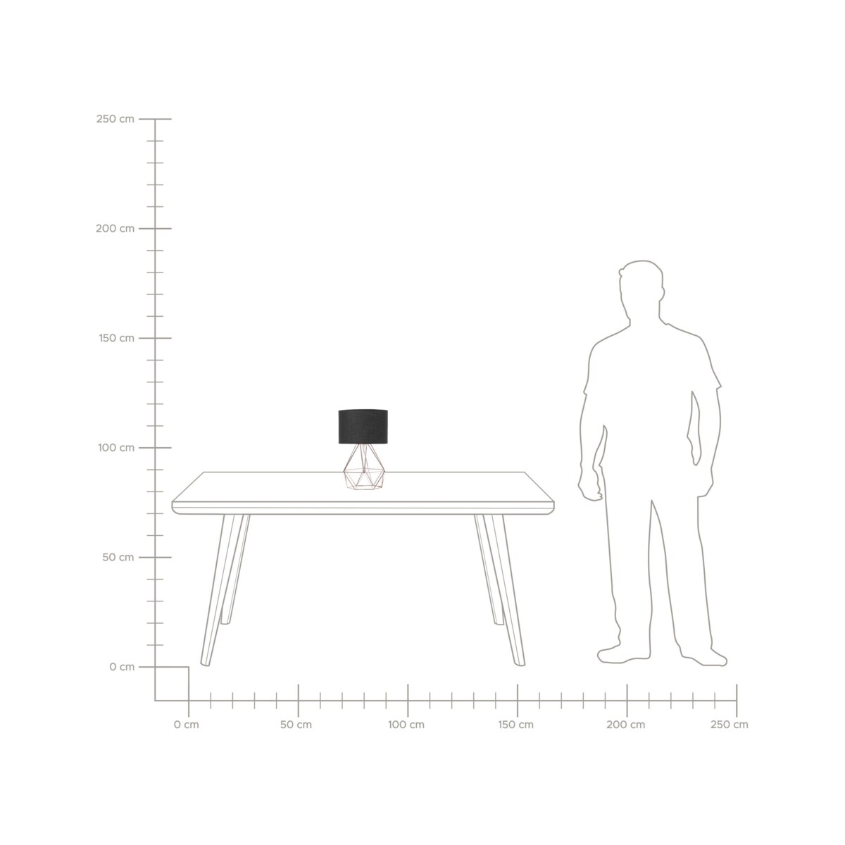 Lampka nocna metalowa miedziana MARONI