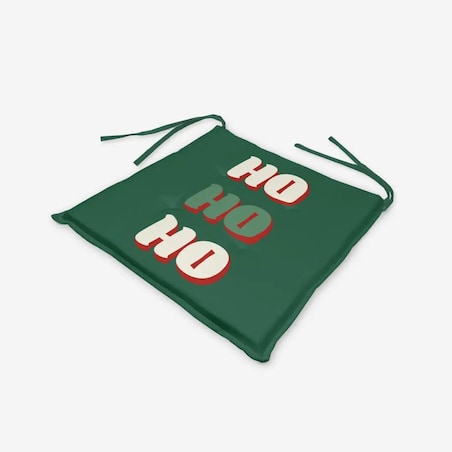 Poduszka świąteczna na krzesło - HO HO HO - zielone tło