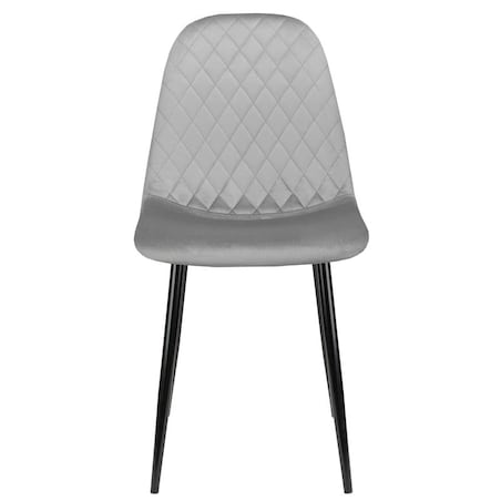 Krzesło tapicerowane nowoczesne pikowane do salonu jadalni jasnoszare