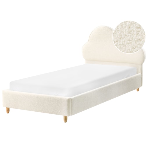 Łóżko dziecięce Chmurka Boucle BELLEVUE 90 x 200 cm Złamana biel