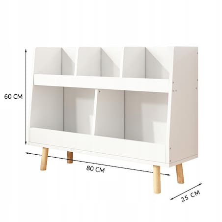 Regał Na Książki Gazety Dla Dzieci Szafka Zabawki Stojąca Biblioteczka 80cm