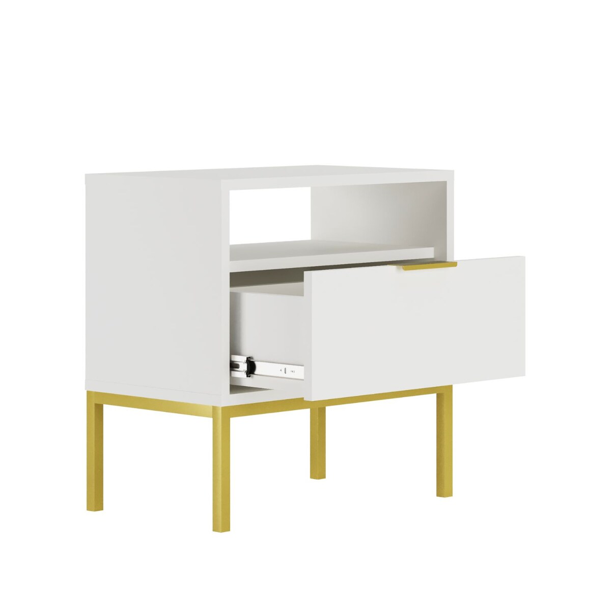 Szafka nocna Austin biała & złota