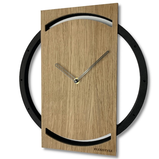 Drewniany zegar ścienny do salonu Wood Oak
