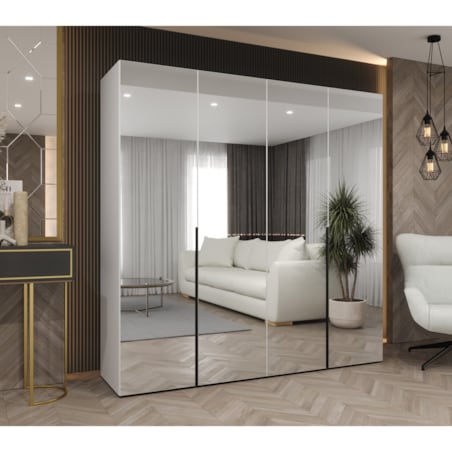 Szafa uchylna otwierana ALICANTE 3 200 wys. 202 cm Biały + u. Czarny