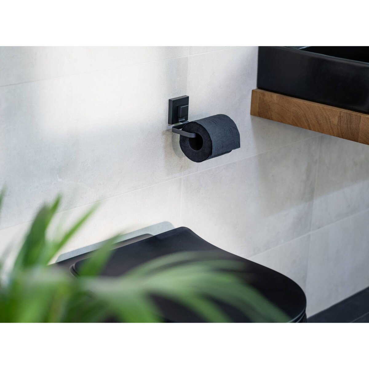 Metalowy uchwyt na papier QUADRO, montaż bez wiercenia