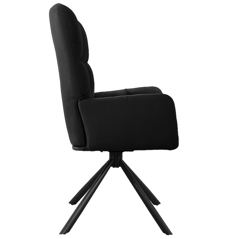 Krzesło tapicerowane obrotowe 180 do salonu jadalni nowoczesne welurowe czarny