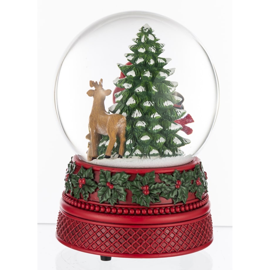 Szklana kula śnieżna z pozytywką 16,5x9x8,5 cm SANTA