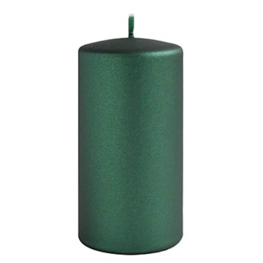 Świeca OPAL MET MAT Walec mały parafinowa 7x10cm zielona