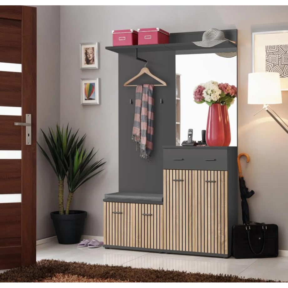 Garderoba do przedpokoju MARCO II antracyt/dąb artisan