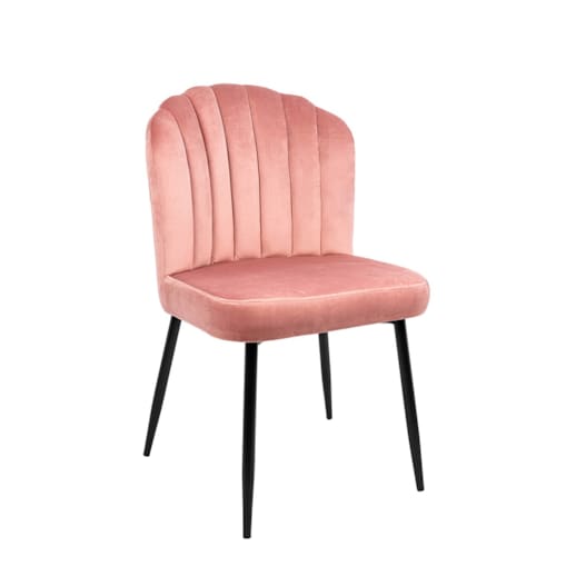 MODESTO krzesło RANGO różowe - welur, metal