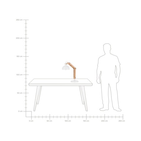 Lampka biurkowa regulowana drewniana biała SALADO