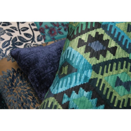 Poduszka welurowa Aztek Boho 45x45 cm -turkus