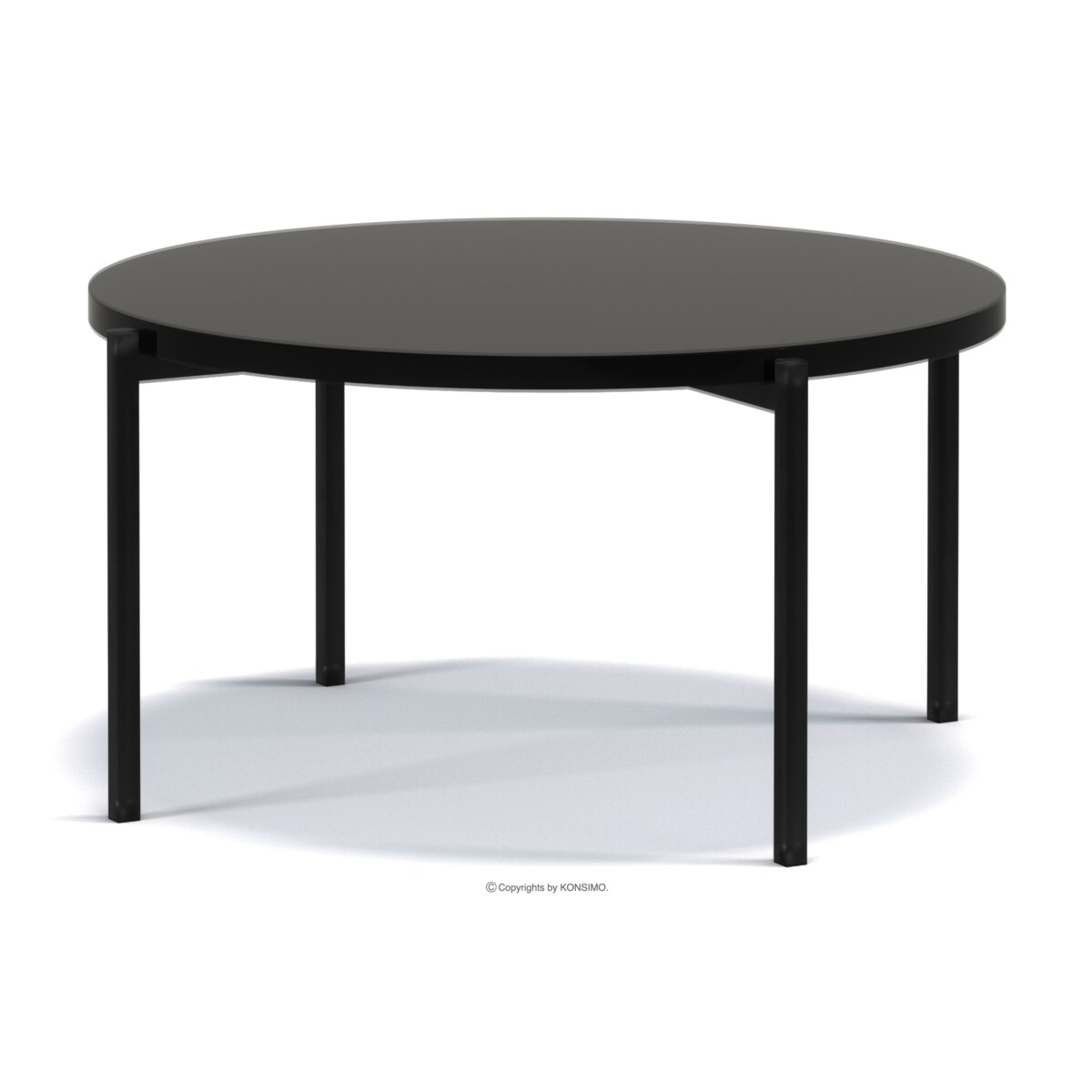 KONSIMO GERIS Stolik kawowy z błyszczącym czarnym blatem