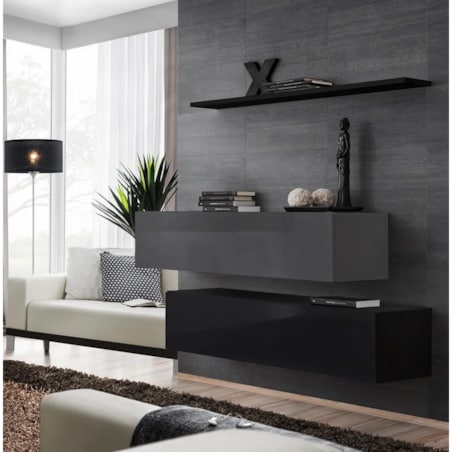 Meblościanka SWITCH SB II czarna/grafitowa