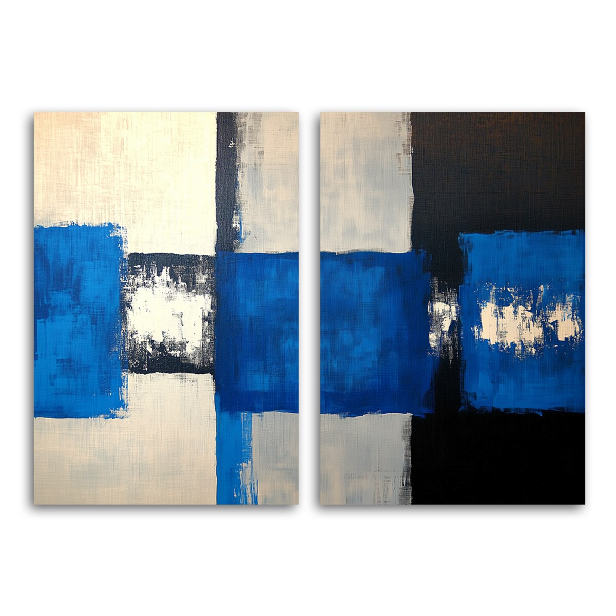 Obraz set zestaw 2 części na płótnie do salonu sypialni łazienki biura spa Niebieska nowoczesna abstrakcja 160x120 (2x80x120)