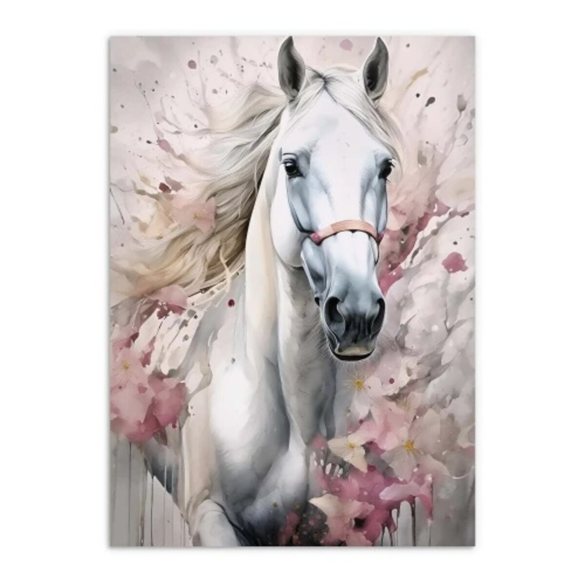 Obraz Plakat Dekoracja w Białej ramie Koń do pokoju dla nastolatki 50x70