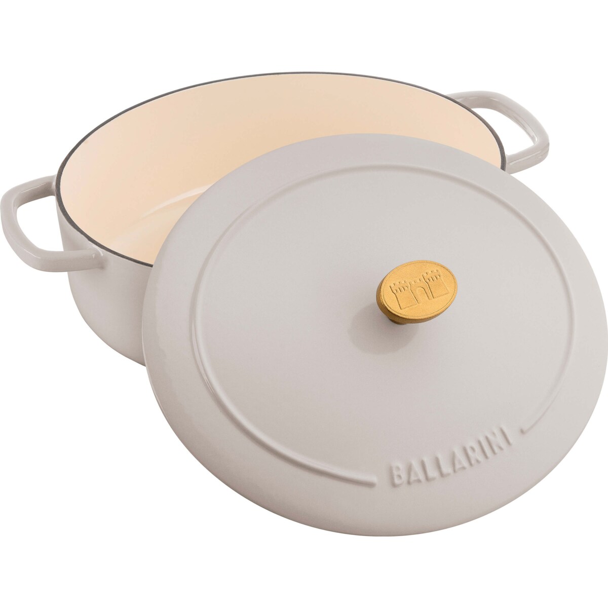 Garnek żeliwny owalny Ballarini Bellamonte - Kość słoniowa, 7.5 ltr