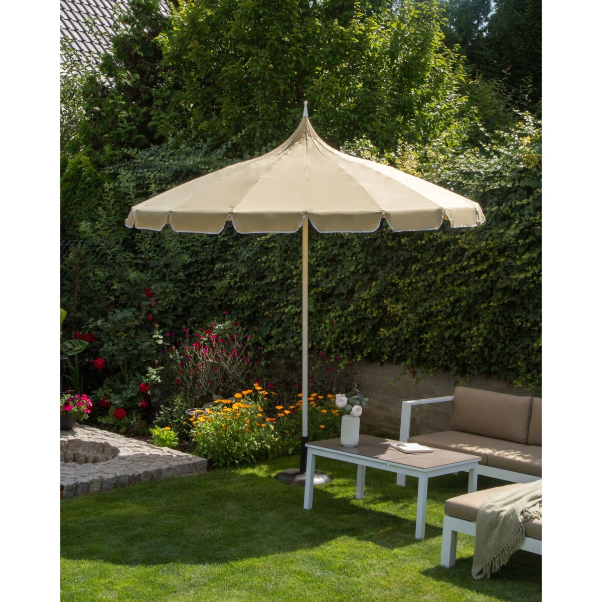 Parasol ogrodowy 245 cm MINOA Beżowy