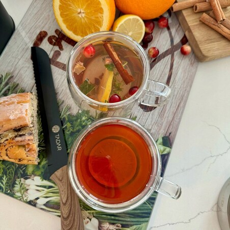 SZKLANKA KUBEK na latte kawę herbatę napoje duży 450 ml na stopce wysoka 6x