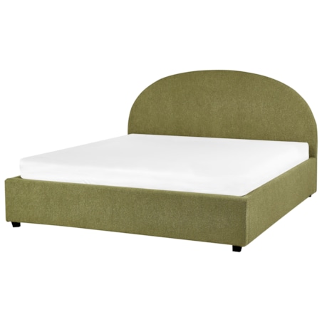 Łóżko z pojemnikiem boucle 160 x 200 cm zielone oliwkowe VAUCLUSE