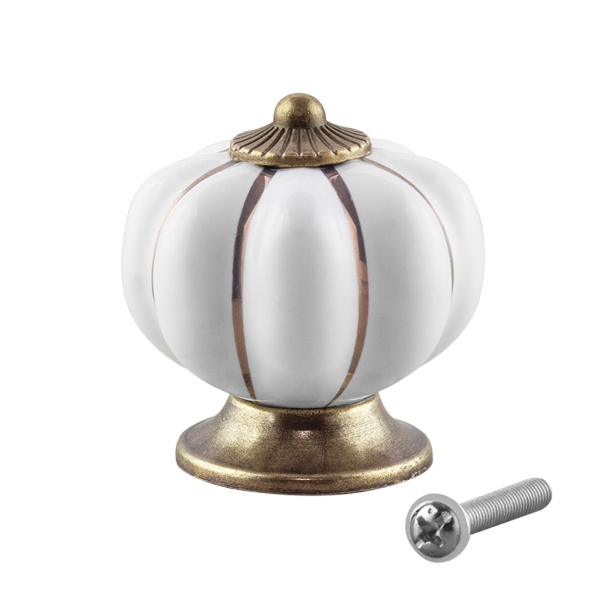 Gałka meblowa retro cermiczna uchwyt do mebli klasyczny złoty porcelanowy