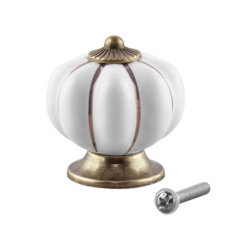 Gałka meblowa retro cermiczna uchwyt do mebli klasyczny złoty porcelanowy