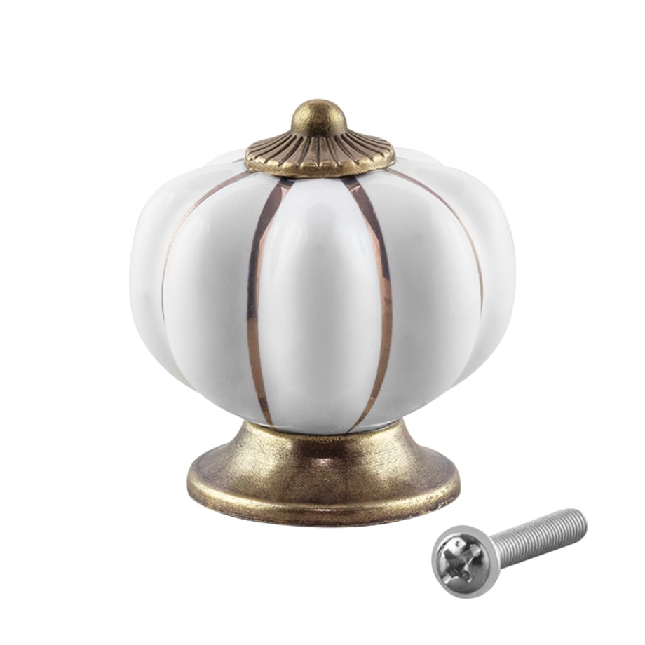 Gałka meblowa retro cermiczna uchwyt do mebli klasyczny złoty porcelanowy