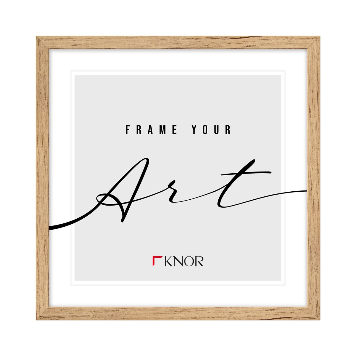 Ramki, 20x20 cm, ramka na zdjęcie, Knor - beżowe ramki do zdjęć i plakatów, dekor drewna, kwadratowa ramka