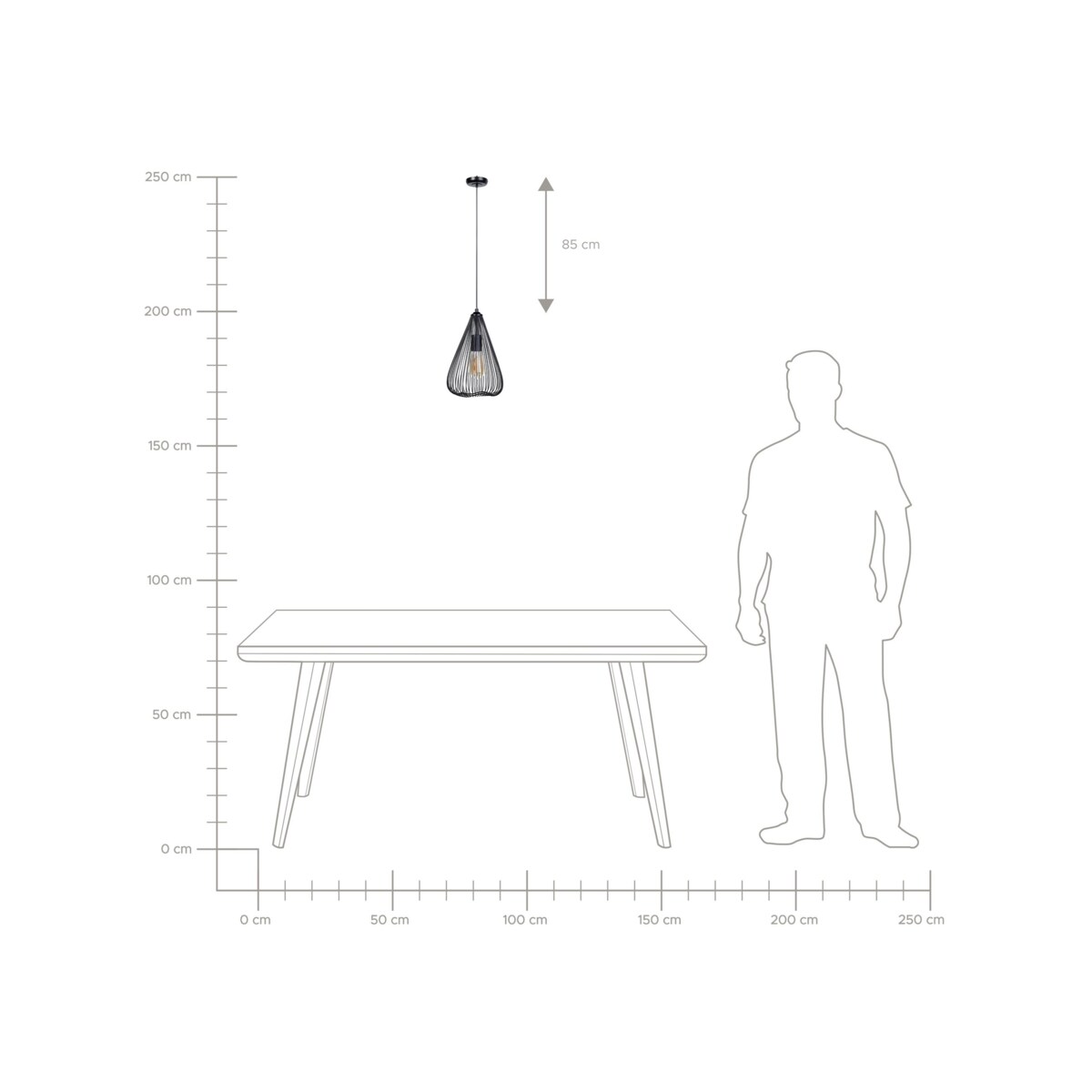 Lampa wisząca metalowa czarna CONCA