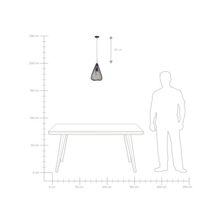 Lampa wisząca metalowa czarna CONCA