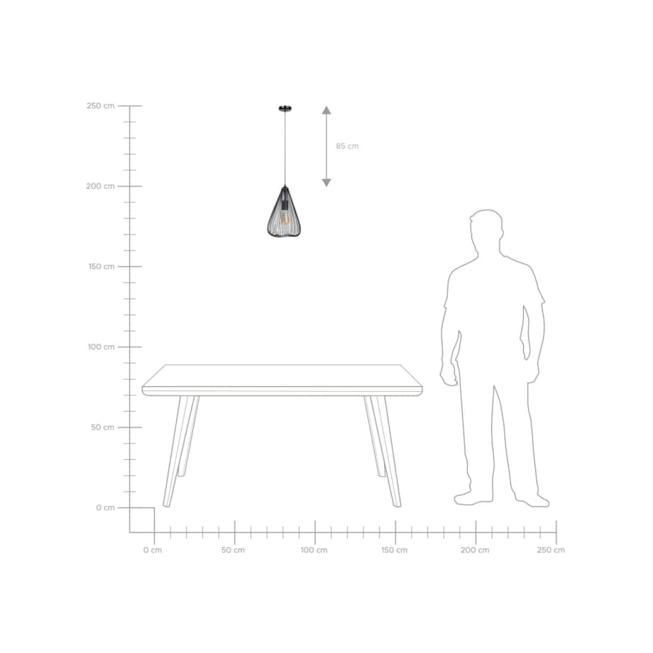 Lampa wisząca metalowa czarna CONCA