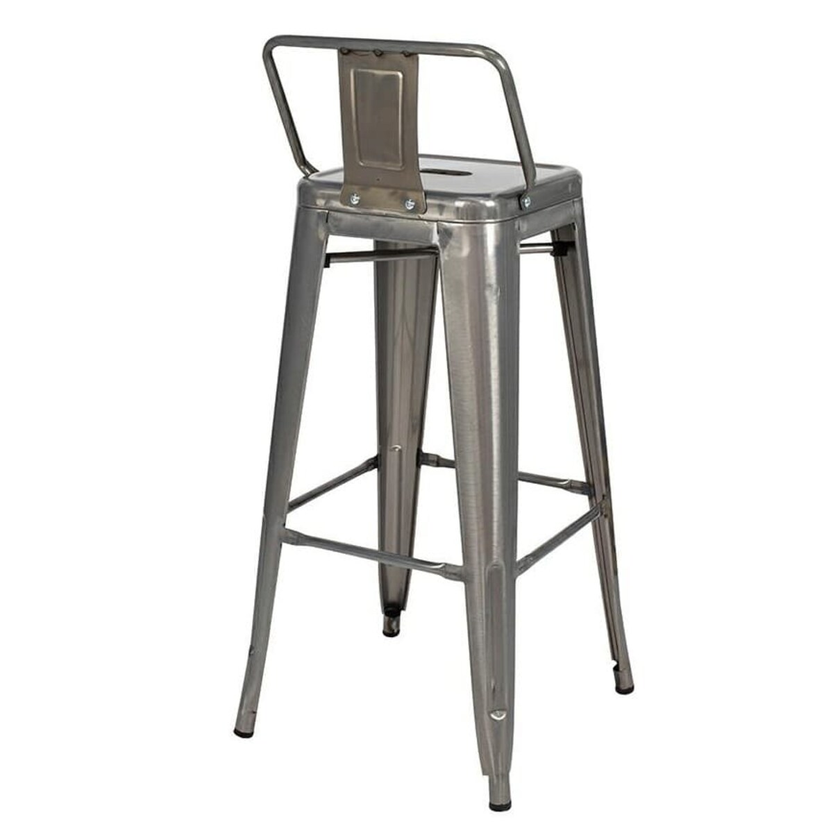 Krzesło barowe hoker Tower back KH010100972 King Home metal srebrny chrom