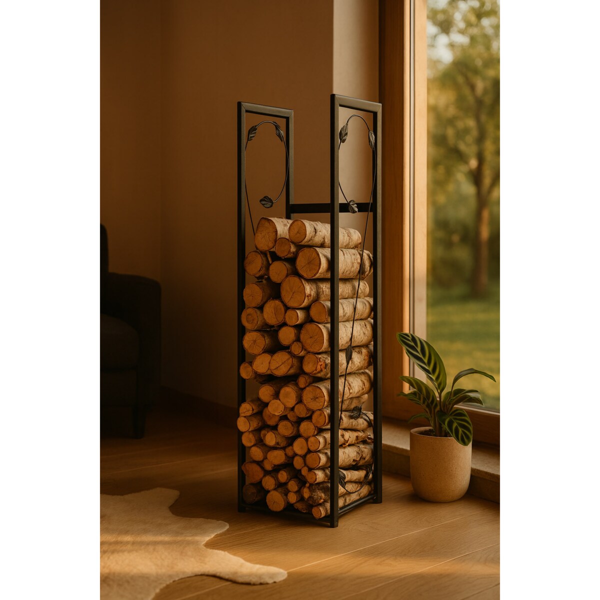 Stojak na drewno KS-23 STOJAK LIŚĆ M z serii KAJA HOME