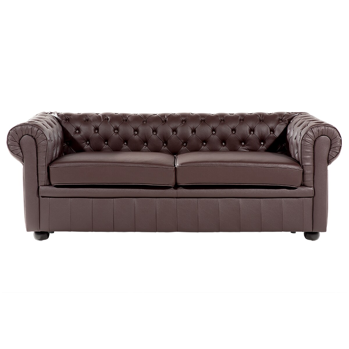 Sofa dla 3 osób CHESTERFIELD Skóra naturalna Brązowy
